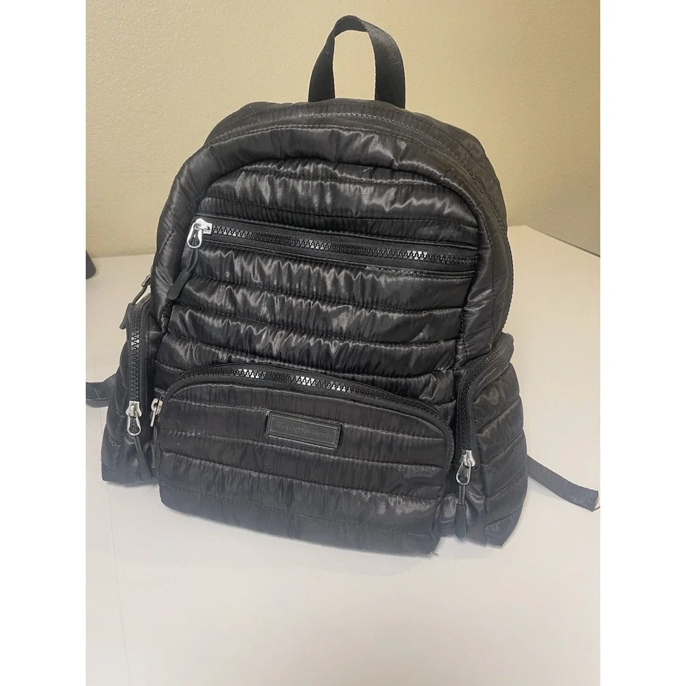Tahari Black Quilted‎ Hobo Bag Wooster Shoulder Crossbody Purse Backpack
